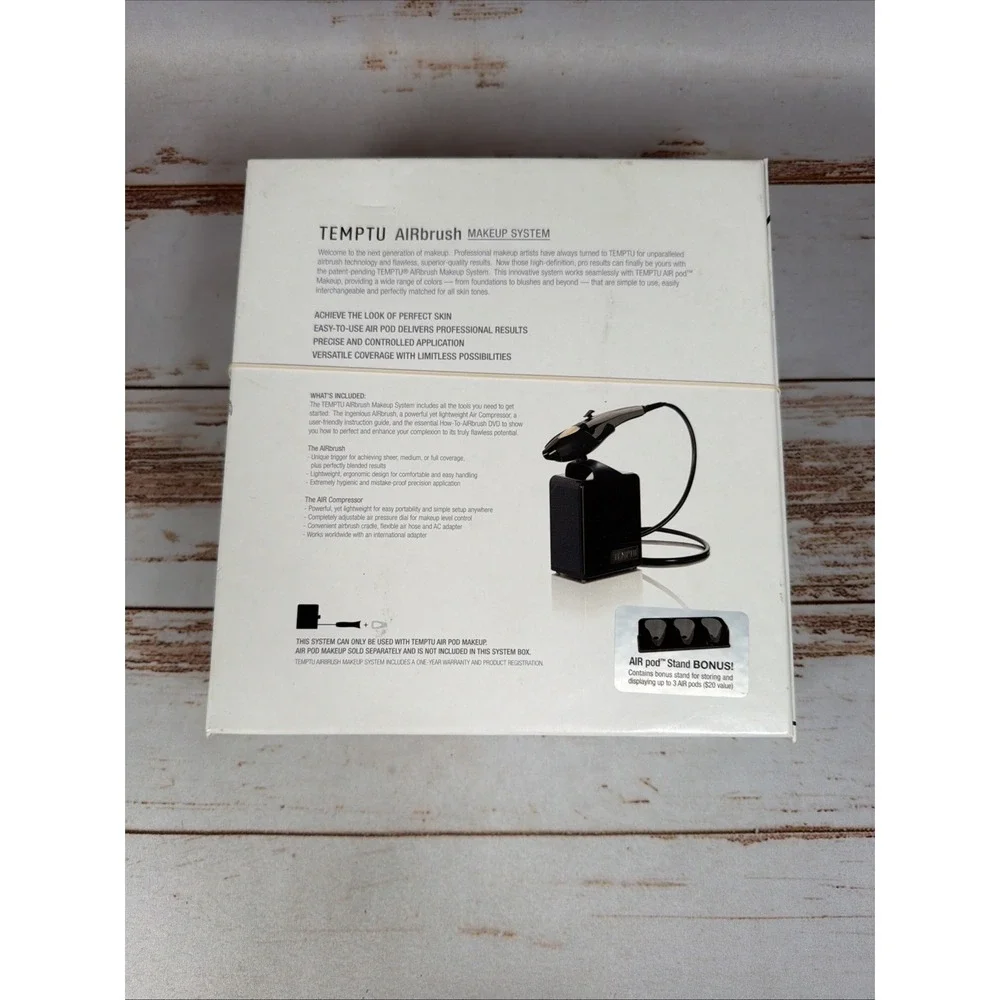 TEMPTU Airbrush Makeup Artist System Black Open Box With AC Adapter & Hose